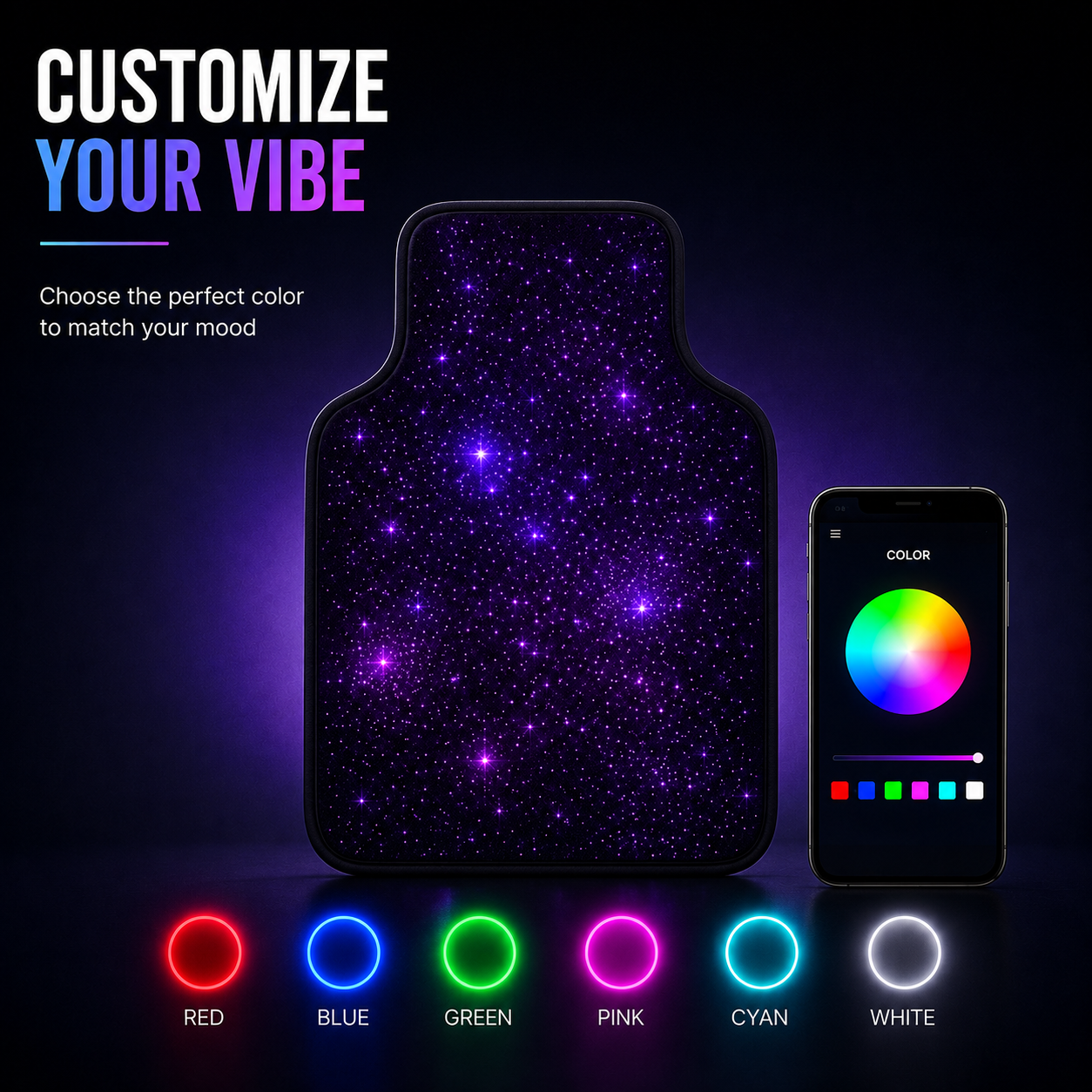 StarMat RGB – LED Car Mat Universal (2pcs)