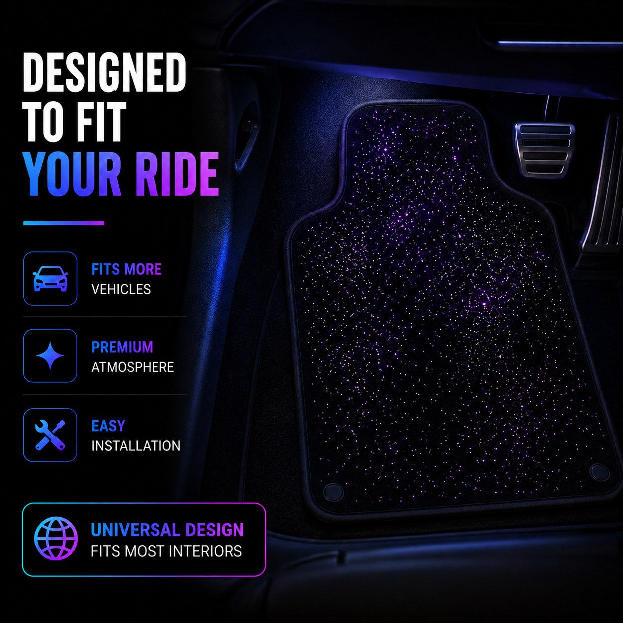 StarMat RGB – LED Car Mat Universal (2pcs)
